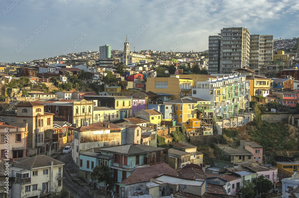 Colorful buildings of Valparaiso, Chile