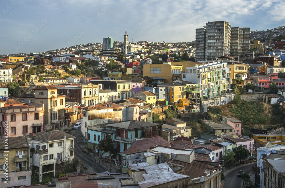 Beatiful lanscape of Valparaiso city at day time