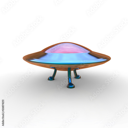 3d illustration of flying saucer photo