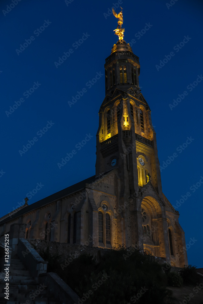 Church of Saint Michael in Saint-Michel-Mont-Mercure, France wit