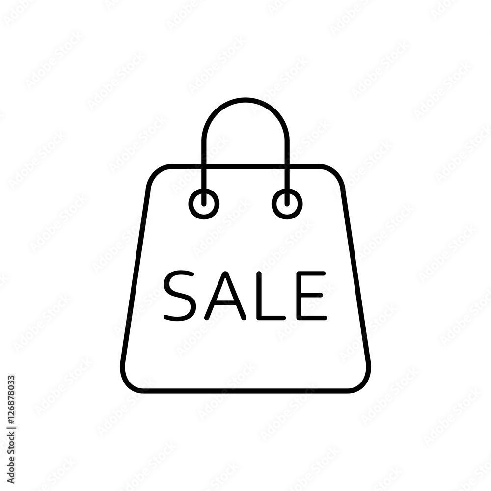 shop handle bag shopping sale store package outline thin line li shop handle bag shopping sale store package outline thin line li