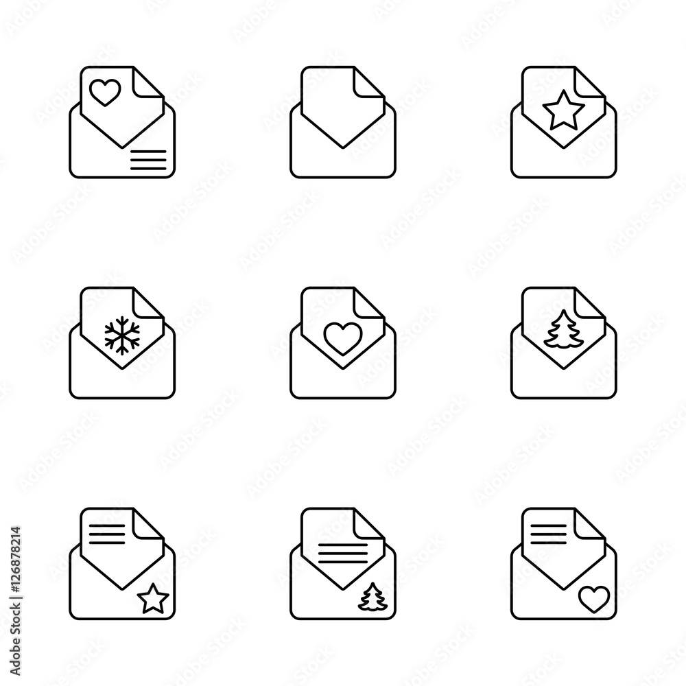 envelope email mail postcard card letter thin line outline black envelope email mail postcard card letter thin line outline black