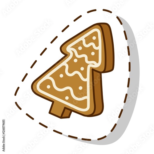 Christmas cookie cake isolated vector icon