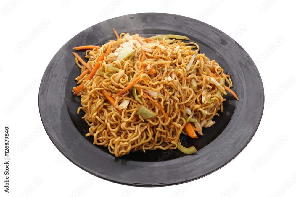 Chinese food. Noodles with vegetables