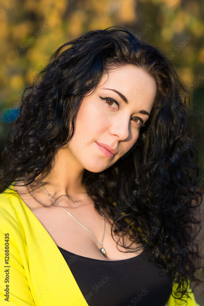 Naklejka premium Portrait Of Young Smiling Beautiful Woman