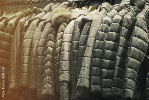 Winter clothing in a shop