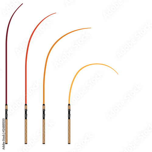 Bent fishing rod vector illustration clip-art technical image