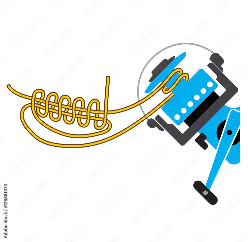 Spool uni knot for spinning reel vector diagram not marked Stock Vector