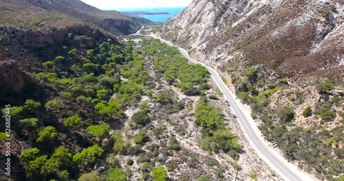 road in mountains at crete Greece