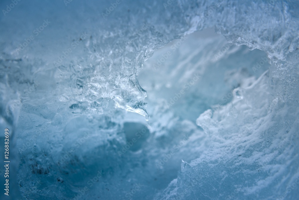 Ice texture closeup