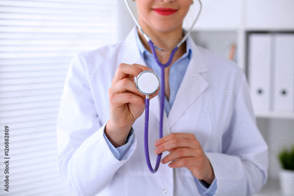 Doctor with a stethoscope in the hands Doctor with a stethoscope in the hands