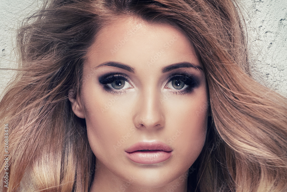 Beautiful girl with glamour makeup. Beautiful girl with glamour makeup.