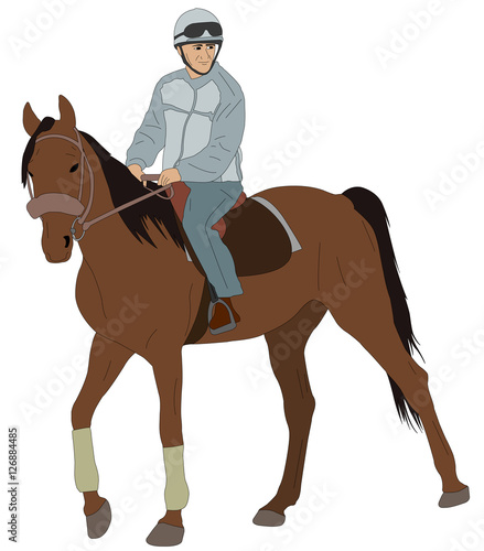 man riding a horse - vector
