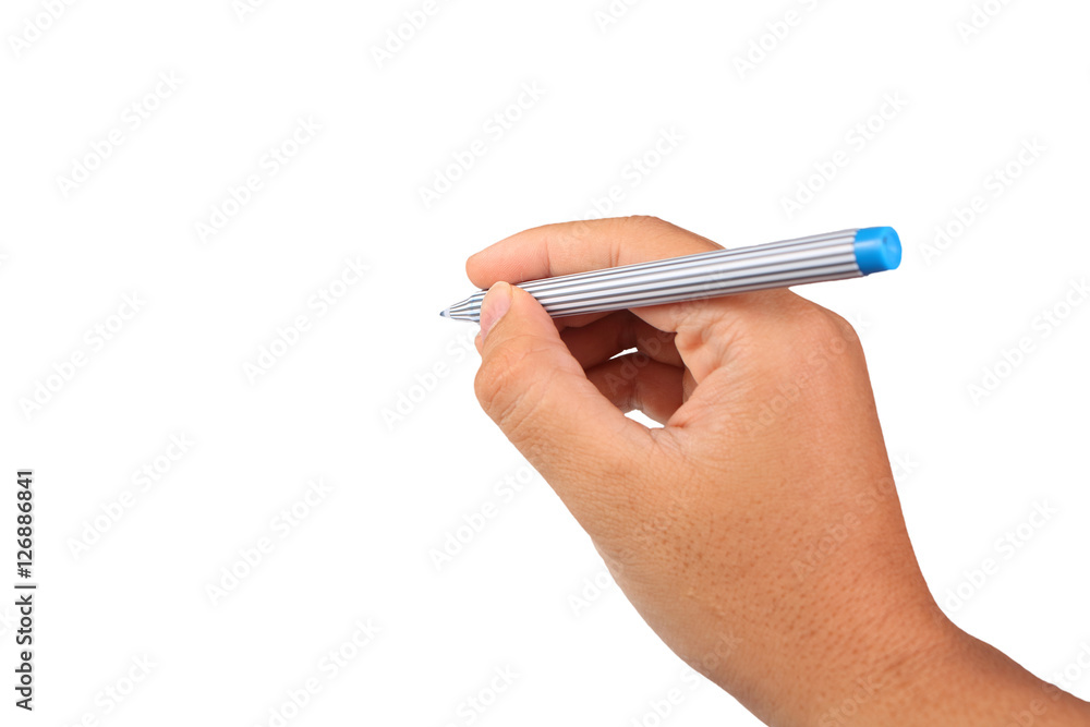 Hand Holding Pen in Writing Position