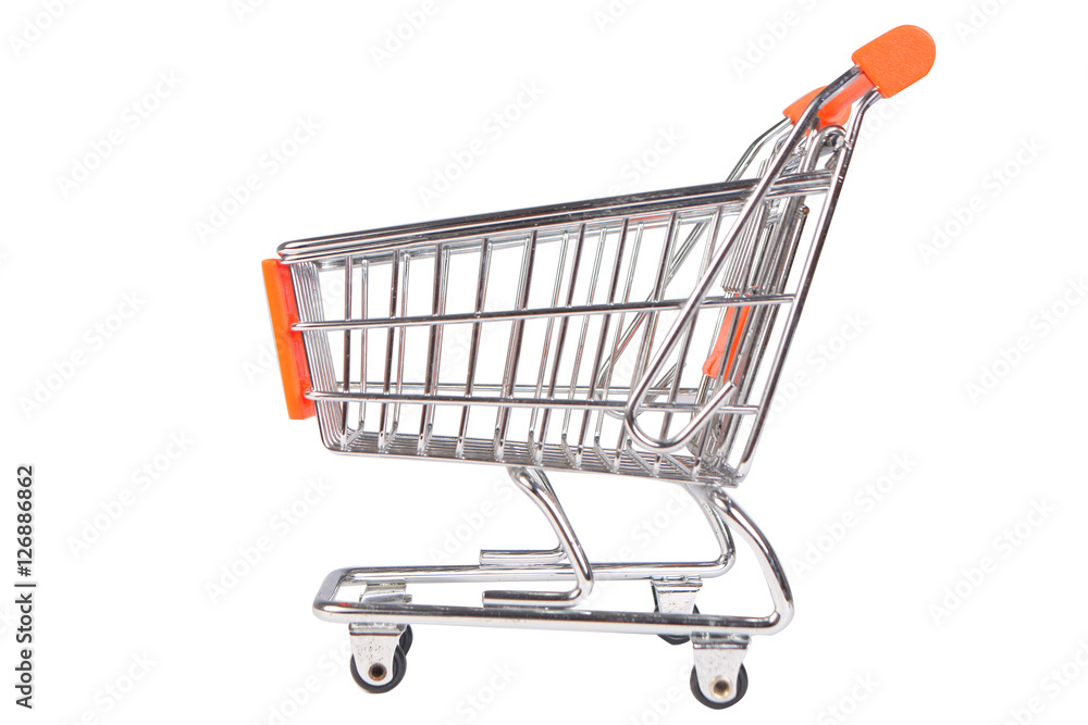 Shopping Trolley on White Shopping Trolley on White