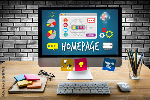 Tableau sur toile Homepage Global Communication Address Browser Homepage Computer