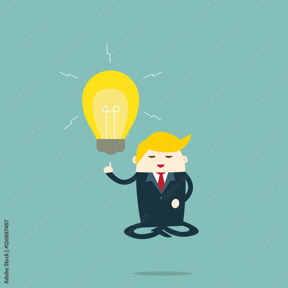 Meditating Businessman. Business Concept Cartoon Illustration Meditating Businessman. Business Concept Cartoon Illustration