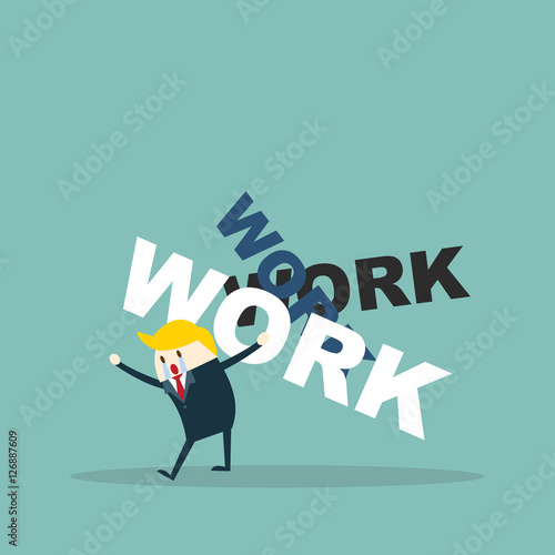businessman and a lot of work problem , problem at work concept. vector