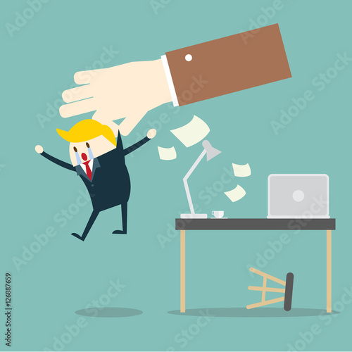 businessman was lay off job, problem at work concept. vector