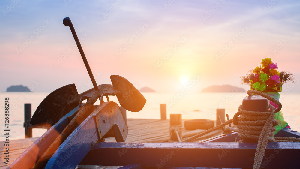 Fototapeta premium Sea sunset at the fisherman's Marina.