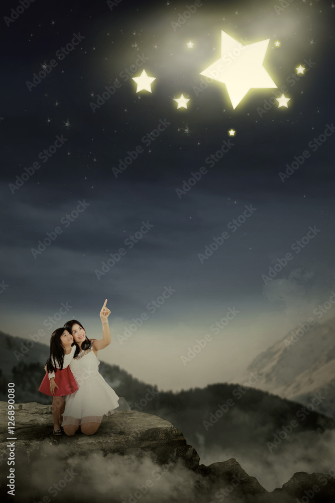 Mother and her daughter are seeing stars Mother and her daughter are seeing stars