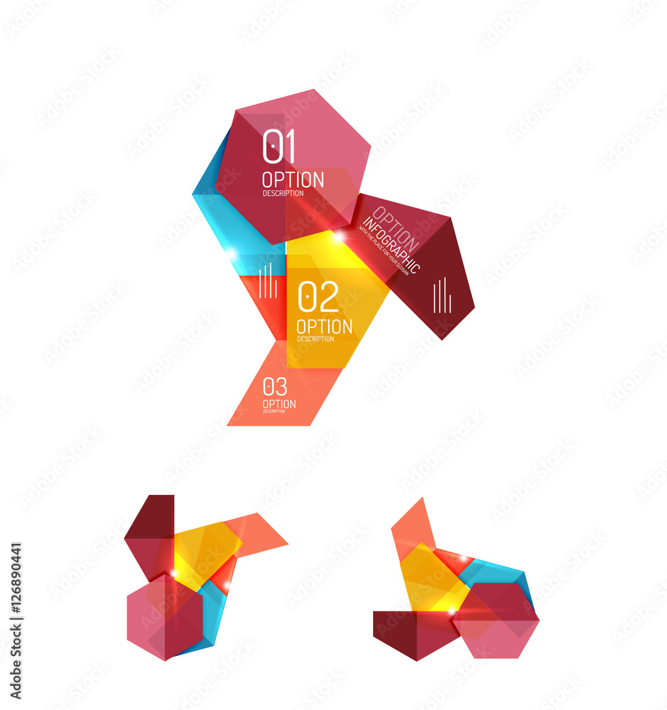 Set of abstract geometric paper graphic layouts Set of abstract geometric paper graphic layouts