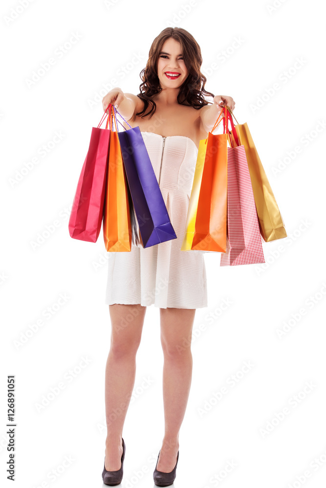 Beautiful woman with a shopping bags