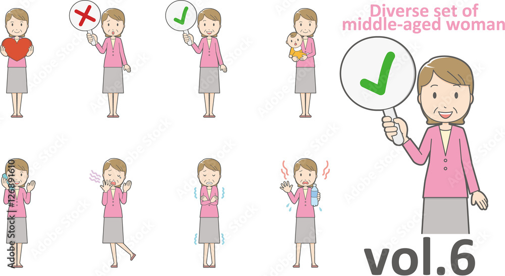 Diverse set of middle-aged woman , EPS10 vector format vol.6 Diverse set of middle-aged woman , EPS10 vector format vol.6