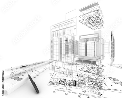 3D architecture abstract