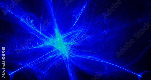 Abstract Design In Blue And Green On Dark Background