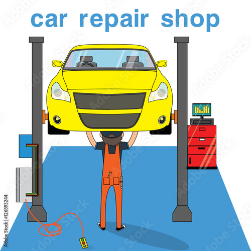  repair and under the yellow car service.