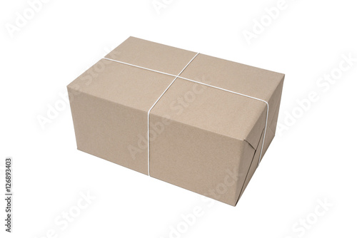 Parcel box wrapped with brown paper © Atstock Productions