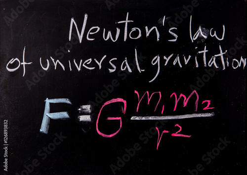 newton law on blackboard