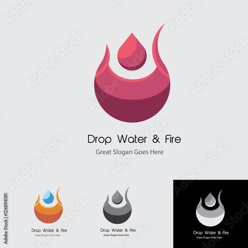 Drop Water for bussiness logo and fire look a bit