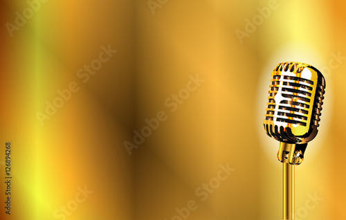Gold Stage Microphone Background