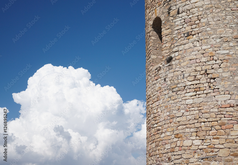 Tower of the Sant Joan castle in Blanes, Spain