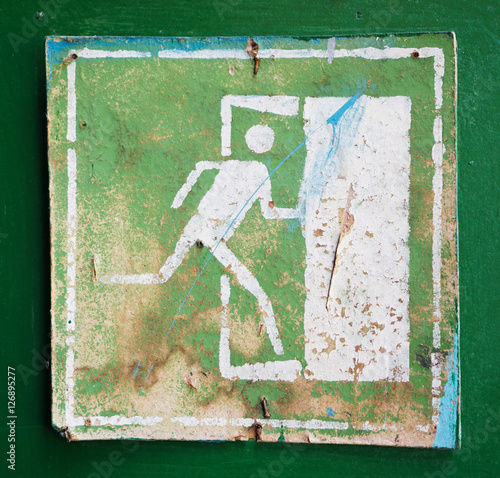 Old emergency exit symbol