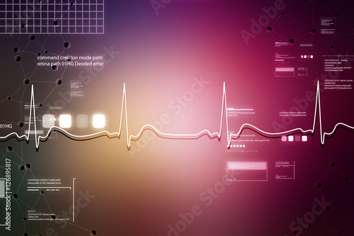 Foto Ecg line in color background