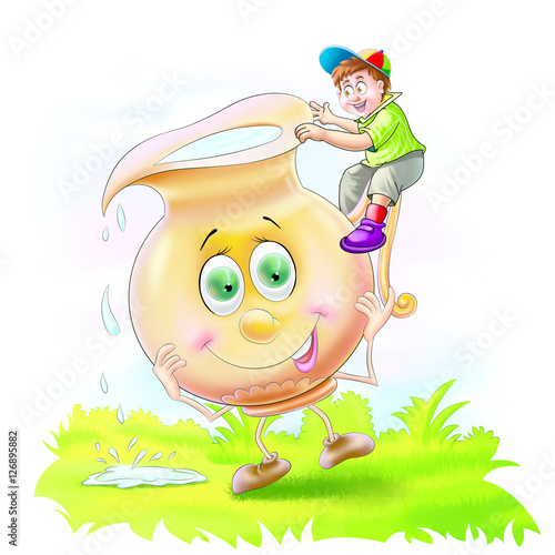 Boy on jug