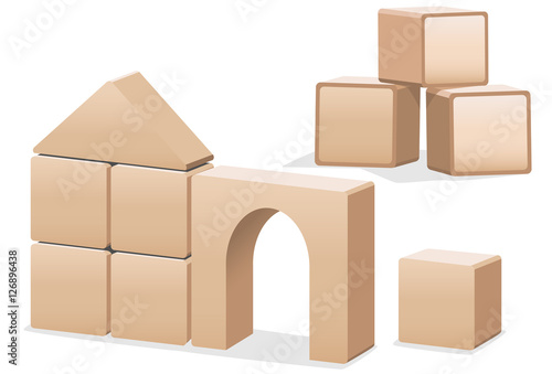 Wooden building blocks, baby toys, puzzles