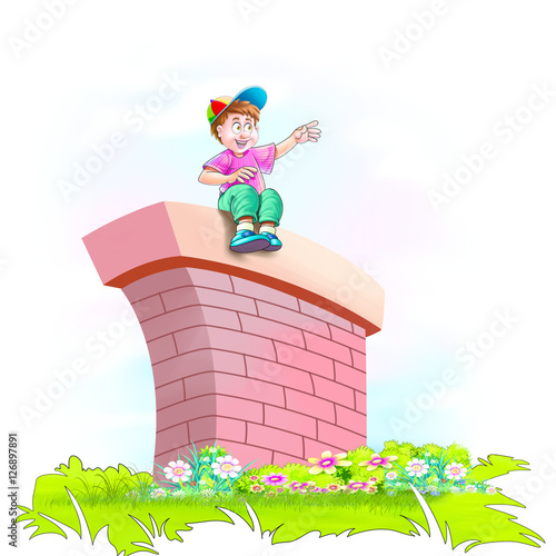 Boy on wall