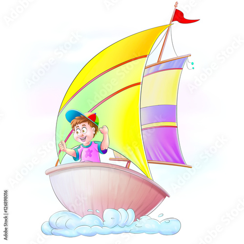 Boy in yacht