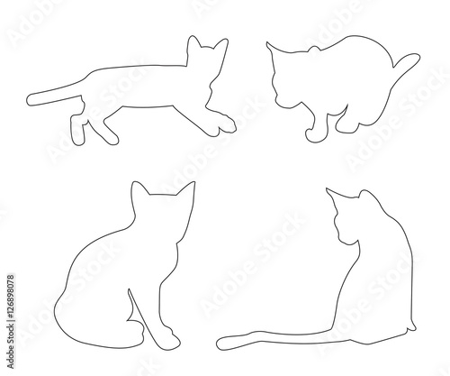 Vector paths of Cats set on...