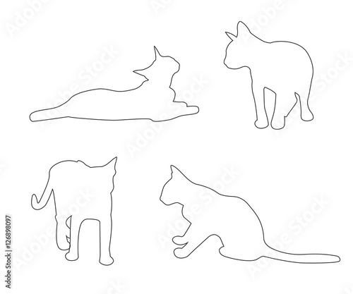 Vector paths of Cats set on...