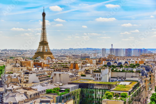 Canvas Print Beautiful panoramic view of Paris from the roof of the Triumphal