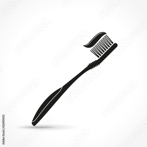 toothbrush icon on white background