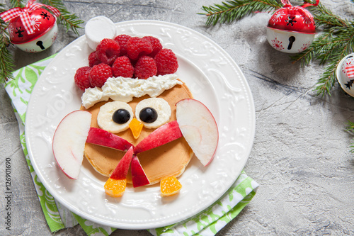 Owl pancake for Christmas breakfast