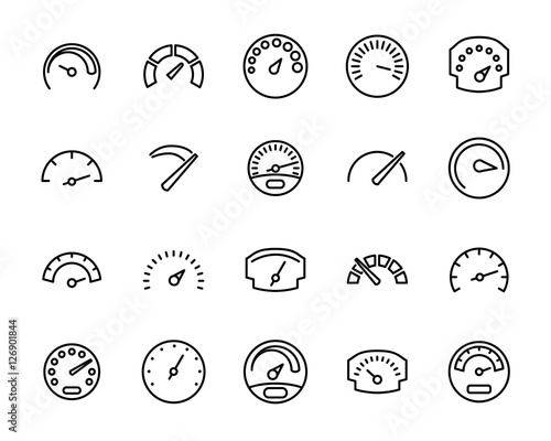 Set of speedometer icons