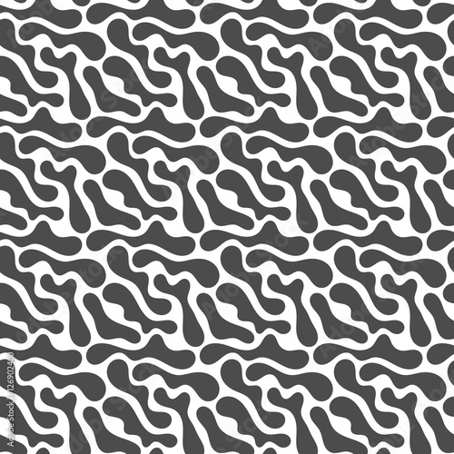 Seamless vector pattern with blots. Black and white background