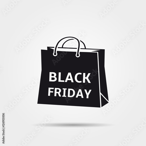 Black Friday shopping bag icon